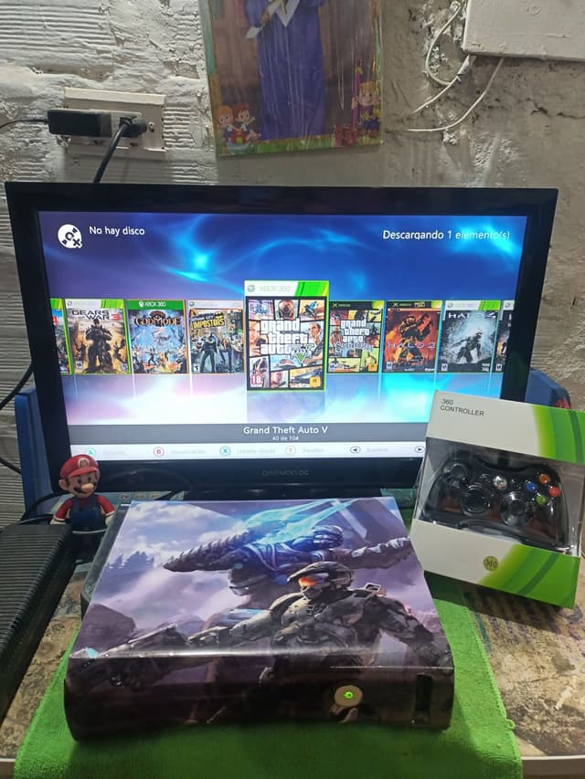 XBOX 360 104 JUEGOS UN CONTROL NUEVO NEGOCIABLE