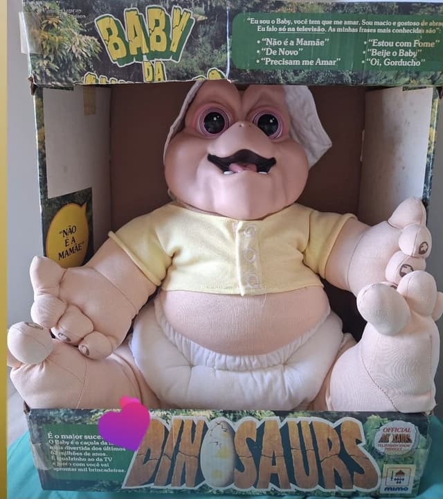 Raridade! Boneco Baby Família Dinossauro Mimo Anos 90 Na Caixa Original - Impecável