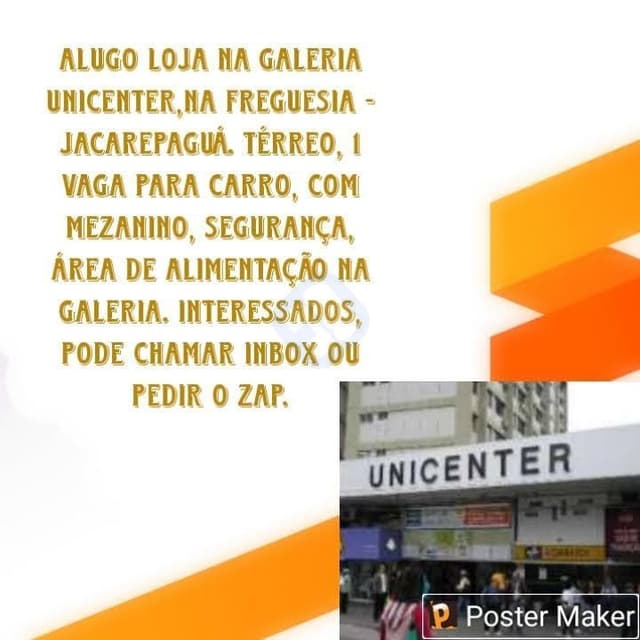 Loja alugo Unicenter Freguesia Jacarepaguá rj